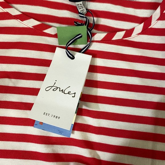 Joules Marina Jersey Top Cream Red Stripe 14 - Picture 12 of 13